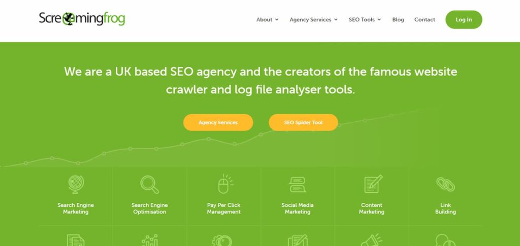 Screaming Frog home page